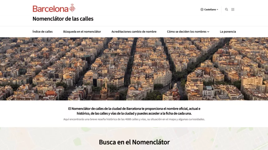 Barcelona estrena un nuevo portal del callejero con más de 4.600 fichas para descubrir la historia de la ciudad