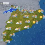 Meteocat prevé un domingo nuboso y con nuevos chubascos en Catalunya