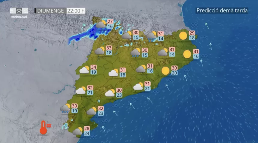 Meteocat prévoit un dimanche nuageux et de nouvelles averses en Catalogne