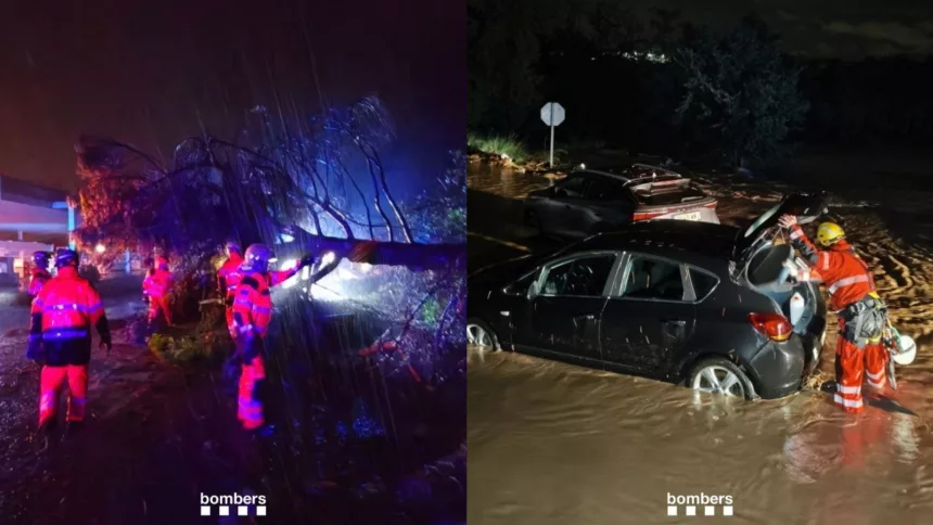 Catalunya supera las 1.000 intervenciones por el temporal tras una noche de lluvias torrenciales y rescates