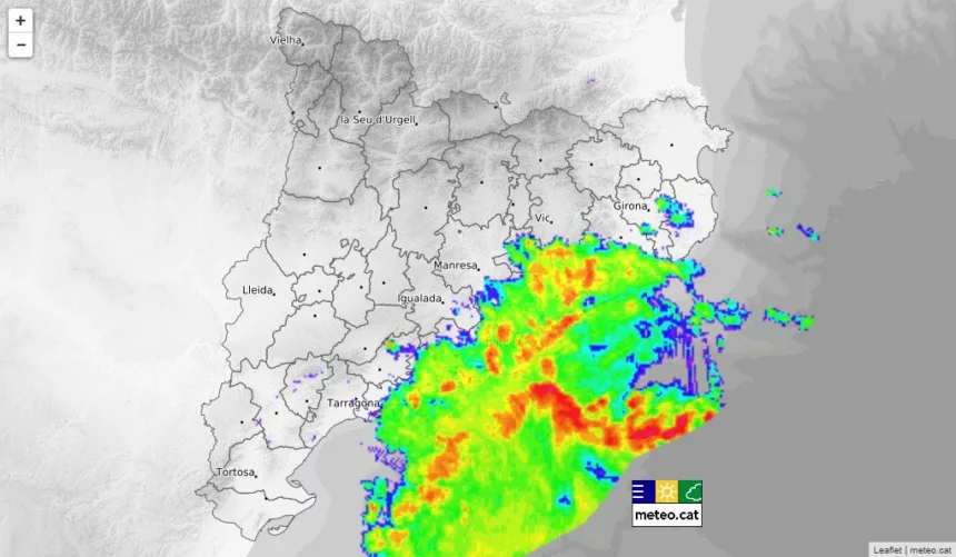 La Catalogne étend l’ES-Alert pour pluies torrentielles à sept comarques jusqu’à 14 heures