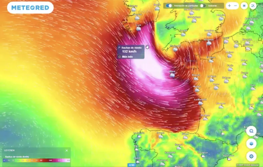 La borrasca Austen amenaza España y Francia con olas de siete metros y vientos de 140 km/h